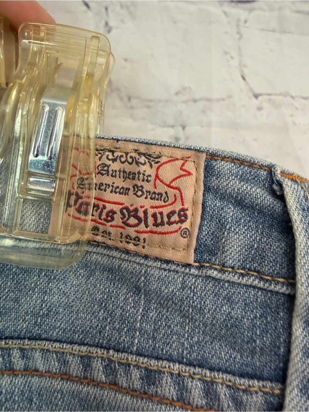 Paris Blues Faded Light Wash Flare Jeans Sz 7 - Picture 8 of 11
